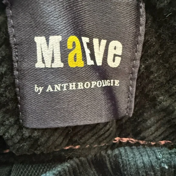 Anthropologie Maeve Colette Bow Corduroy Wide Crop Leg Pants 28 Forest Green - Picture 8 of 14